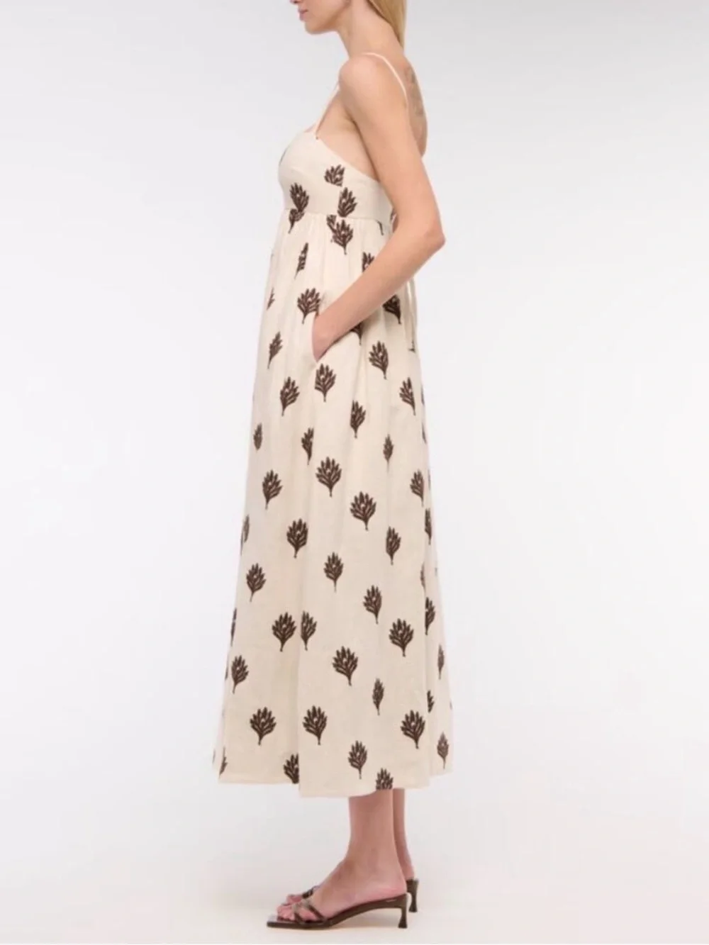 Abercrombie & Fitch Tie Back Babydoll Maxi Dress Size Small